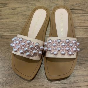 Stuart Weitzman Goldie Pearl Slide - 8.5